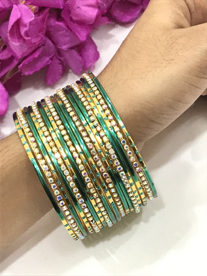 Stone Designed Metal Bangles In Chandler