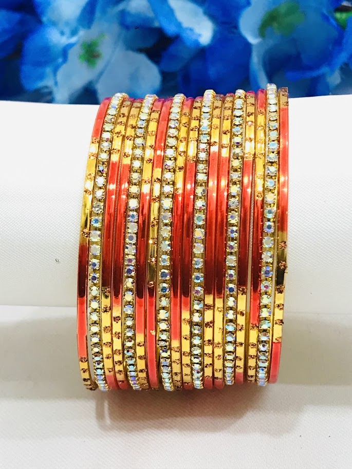 Orange Color Party Wear Metal Bangles Near Me