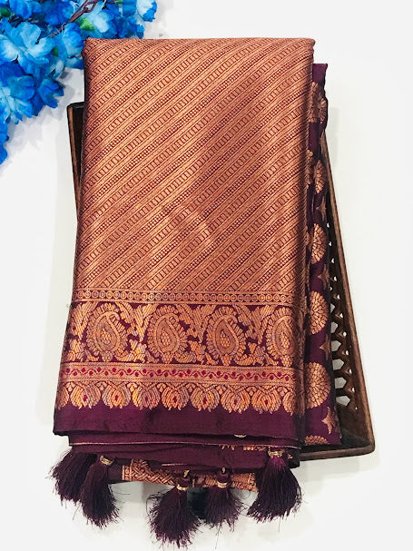 Gorgeous Floral Design Soft Silk Saree Near Me