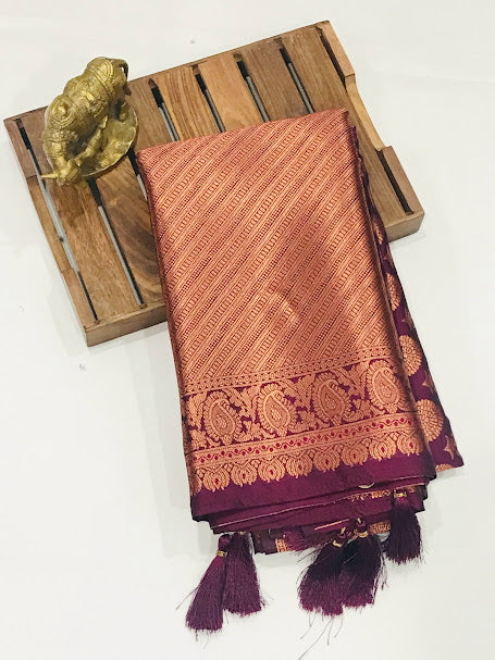 Soft Silk Saree With Tassels For Women In Gilbert