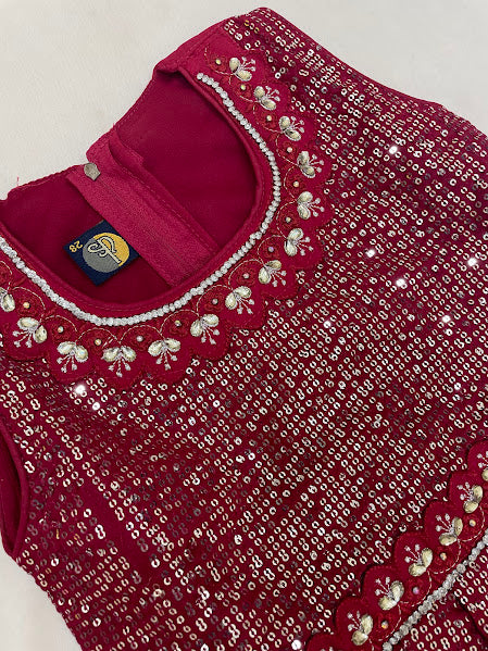 Maroon Color Palazzo Suits In Yuma