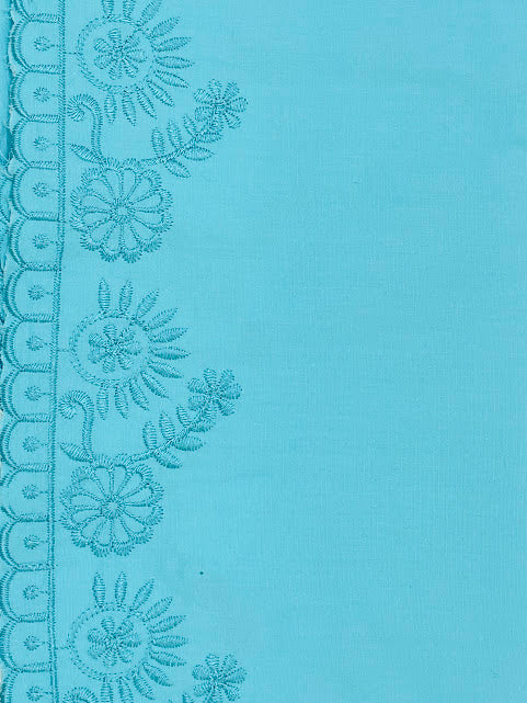 Light Blue Color Thread Work Cotton Petticoat In USA