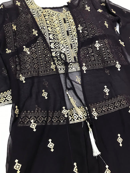 Dark Purple Colored Embroidery Work Palazzo Suits For Girls In Chandler