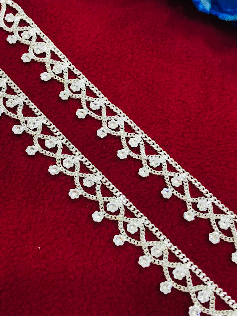 Pretty Silver Color Anklets With Stone In USA