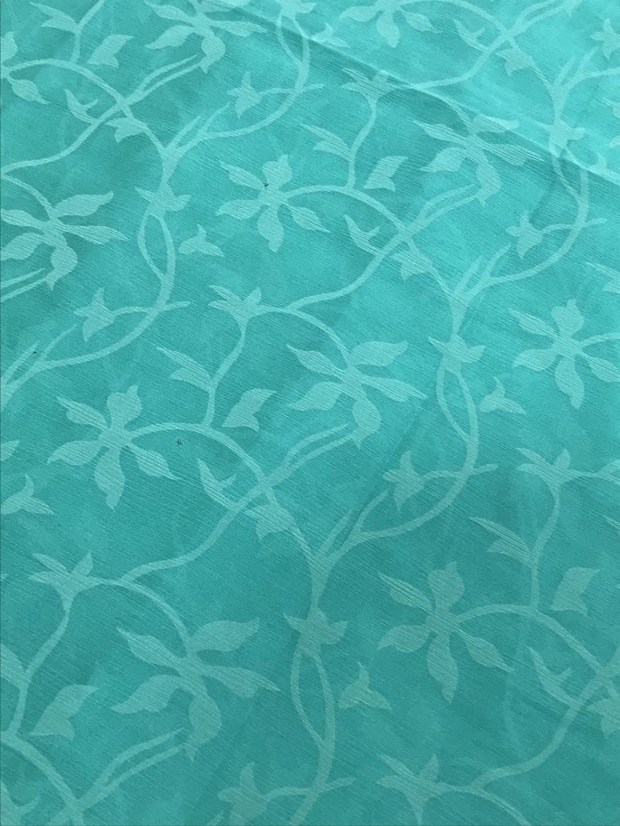 Floral Designed Georgette And Chiffon Saree In Mesa