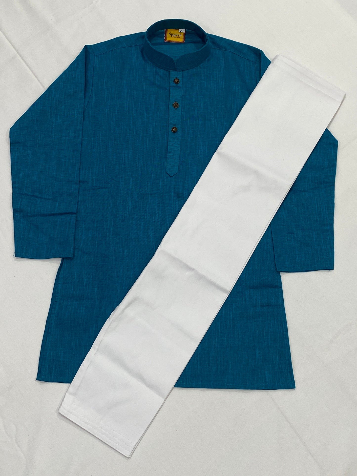 Teal Blue Designer Cotton Kurta Near Me