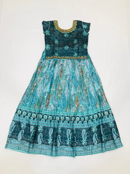 Appealing Rama Green Color Art Silks Girls Choli Set In USA