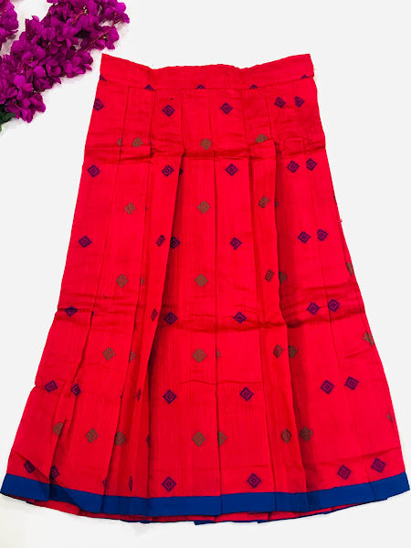Pleasing Art Silk Blue And Pink Embroidered Work Langa Set In Gilbert