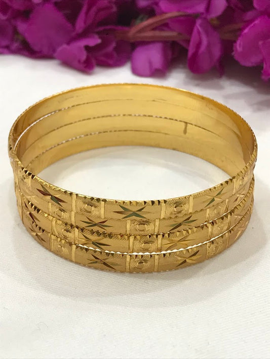 Beautiful Designer Work Gold Plated Bangles For Women