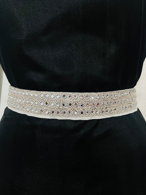 Silver Color Saree Belt With Stone Work In Chandler