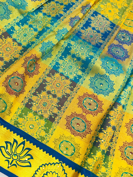 Appealing Maroon Color Embroidered And Stone Work Silk Langa Set In USA