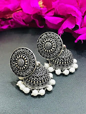 Exquisite Traditional Oxidized Jhumka Earrings In USA