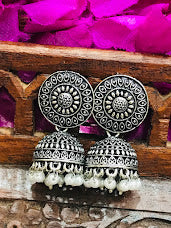 Traditional Oxidized Jhumka Earrings In Avondale