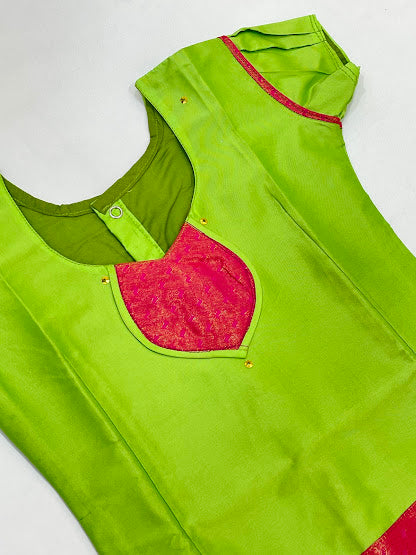 Light Green Color Silk Langa Set In Suncity