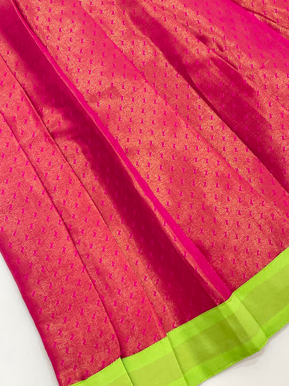 Green Color Silk Langa Set In Tucson