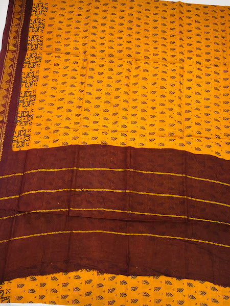 Yellow Color Pure Sungudi Cotton Saree With Zari Border In Casa Grande