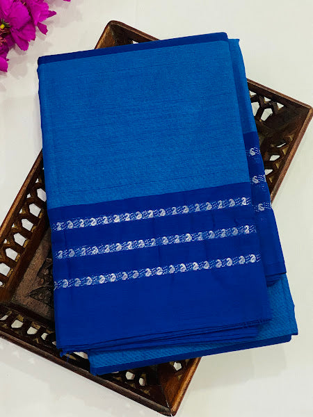 Blue Color Pure Cotton Saree Near Me