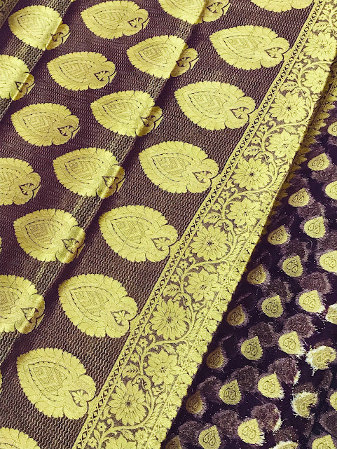 Georgette Saree Flower Design With Rich Pallu In Yuma