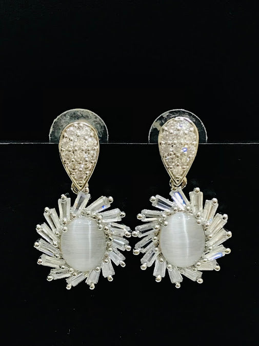White Color Stone Style AD Earrings In Kingman