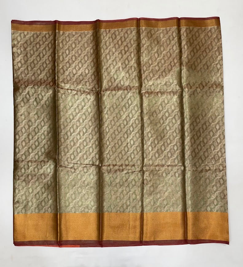 Mehendi Green Color Tissue Silk Saree For Women In Mesa