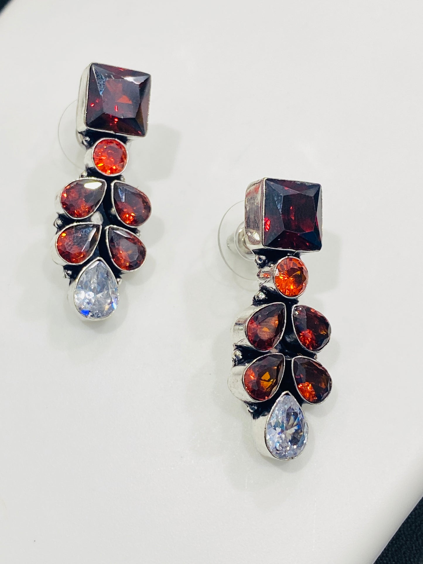 Gorgeous Brown Color Leaf Designed German Silver Plated Oxidized Stud Earrings