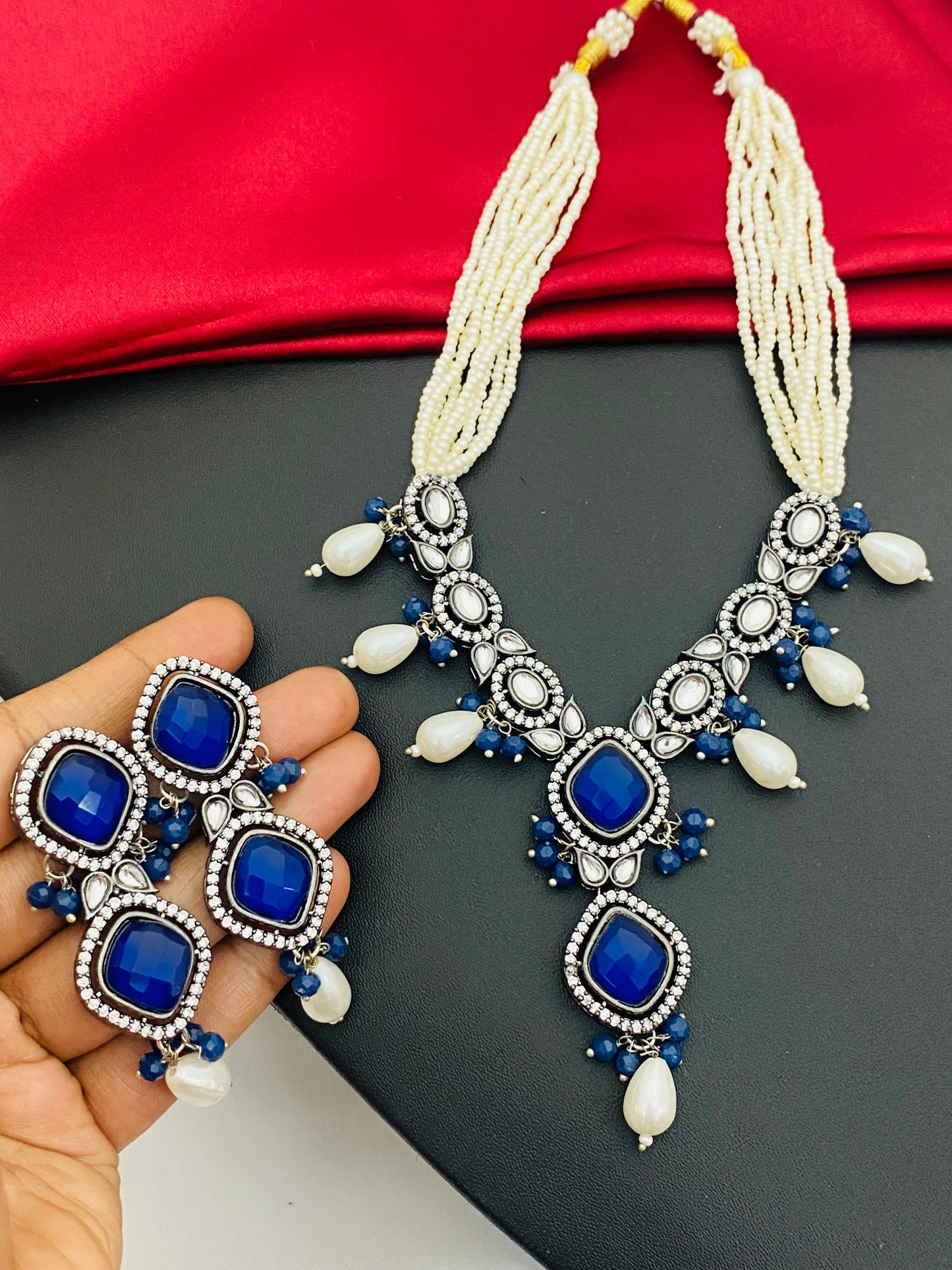 Pearl Necklace Set With Matching Earrings in USA