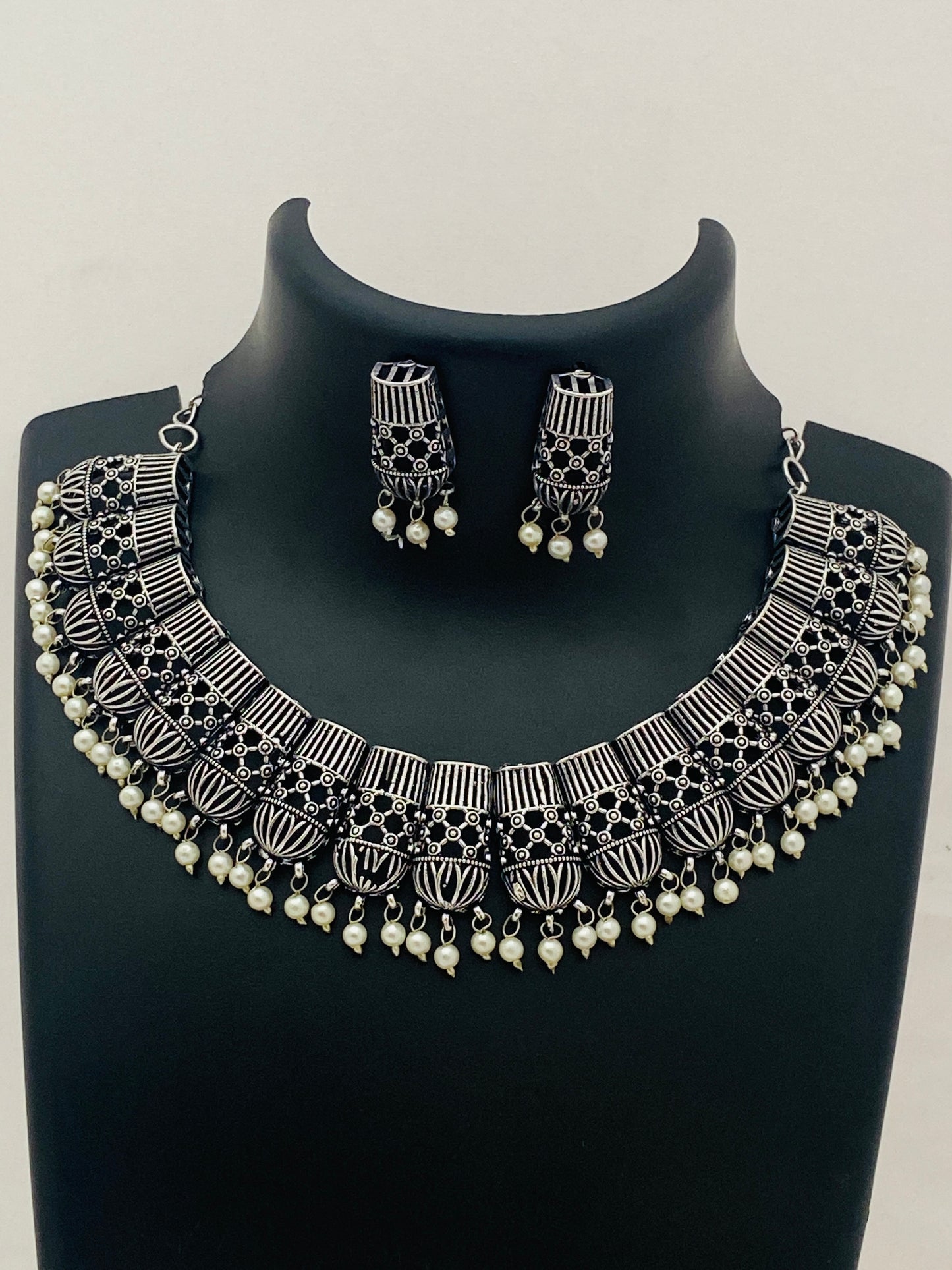 Silver Plated Tribal Oxidized Necklace Near Me