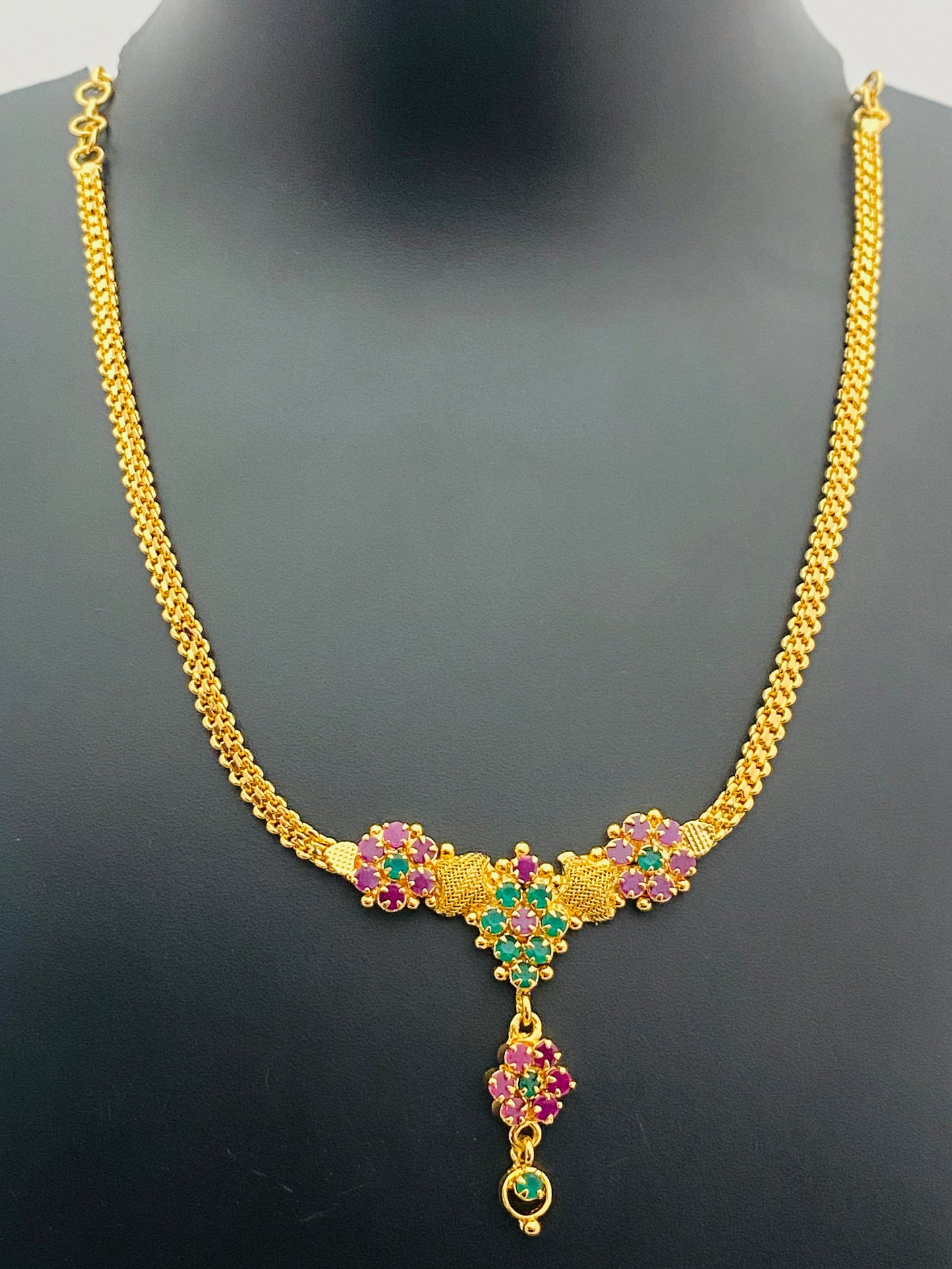 Party Wear Ruby Emerald Fancy Imitation Necklace In USA