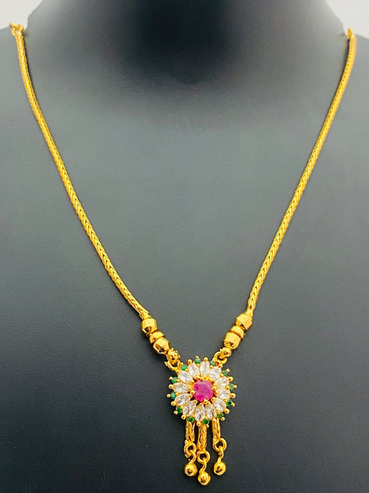 Dazzling Multi Color Gold Plated Necklace