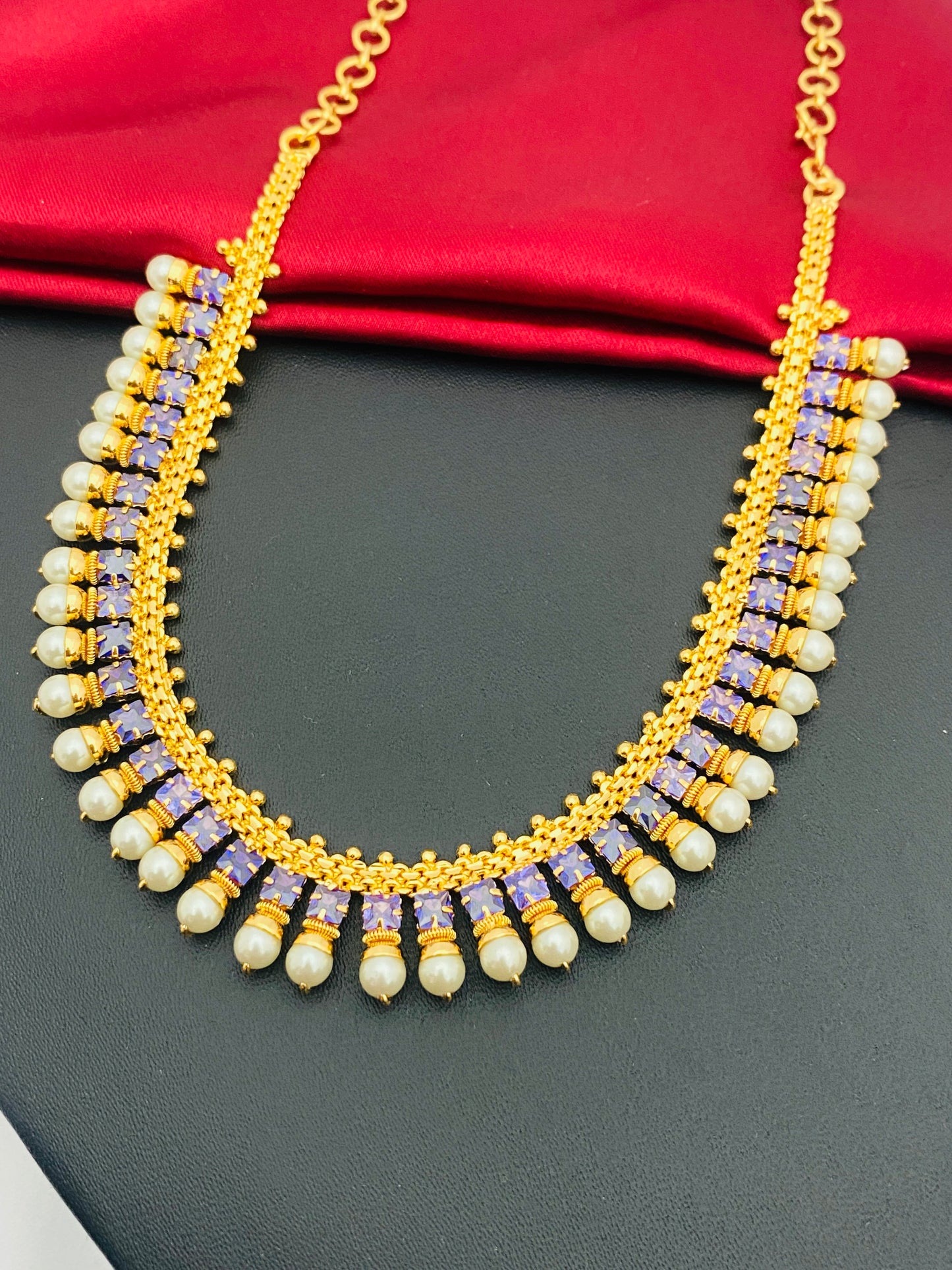 Purple Stoned Necklace With Pearl Beaded In Prescott Valley