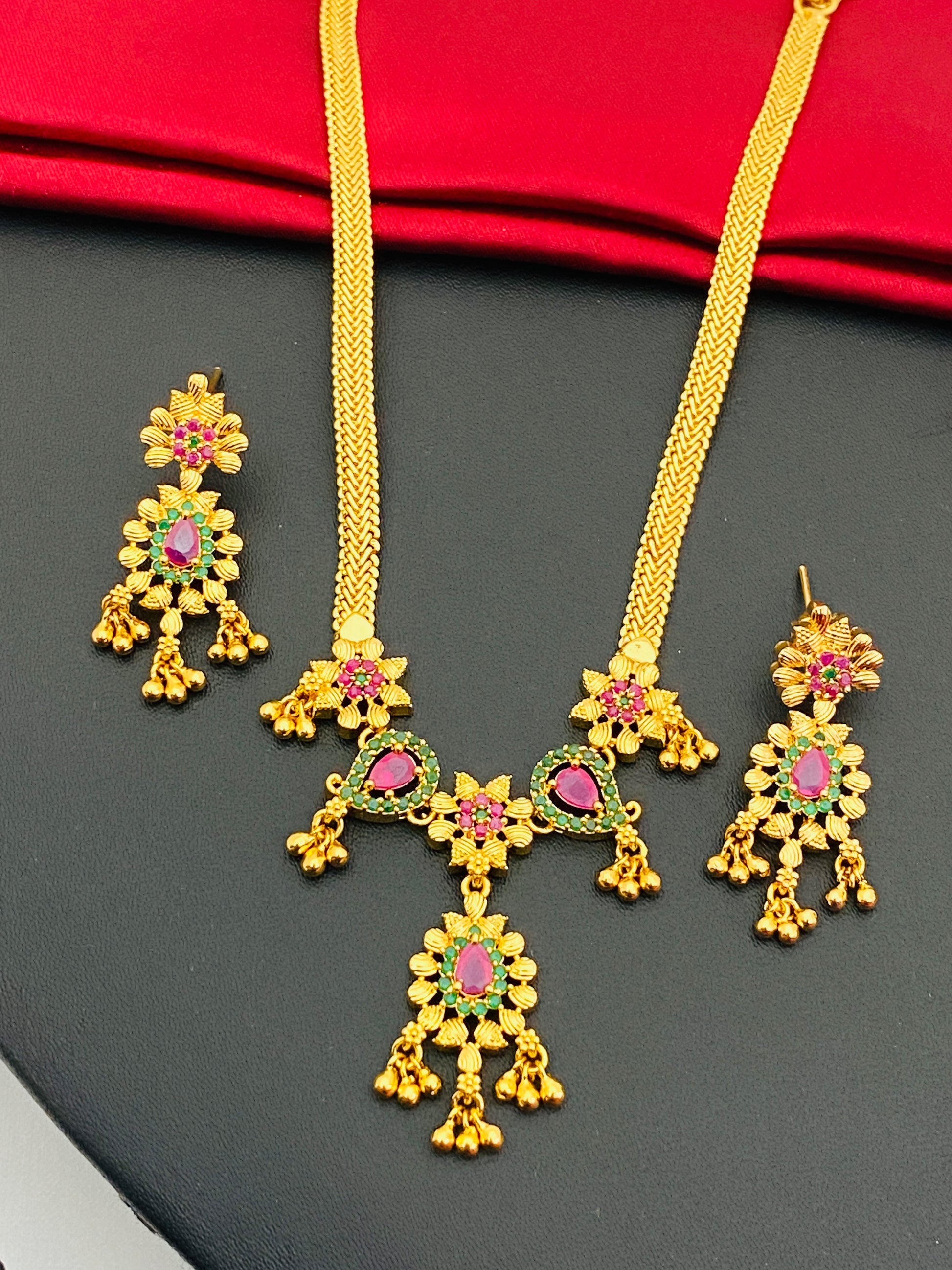 Gorgeous Gold Plated Multi Color Necklace Near Me