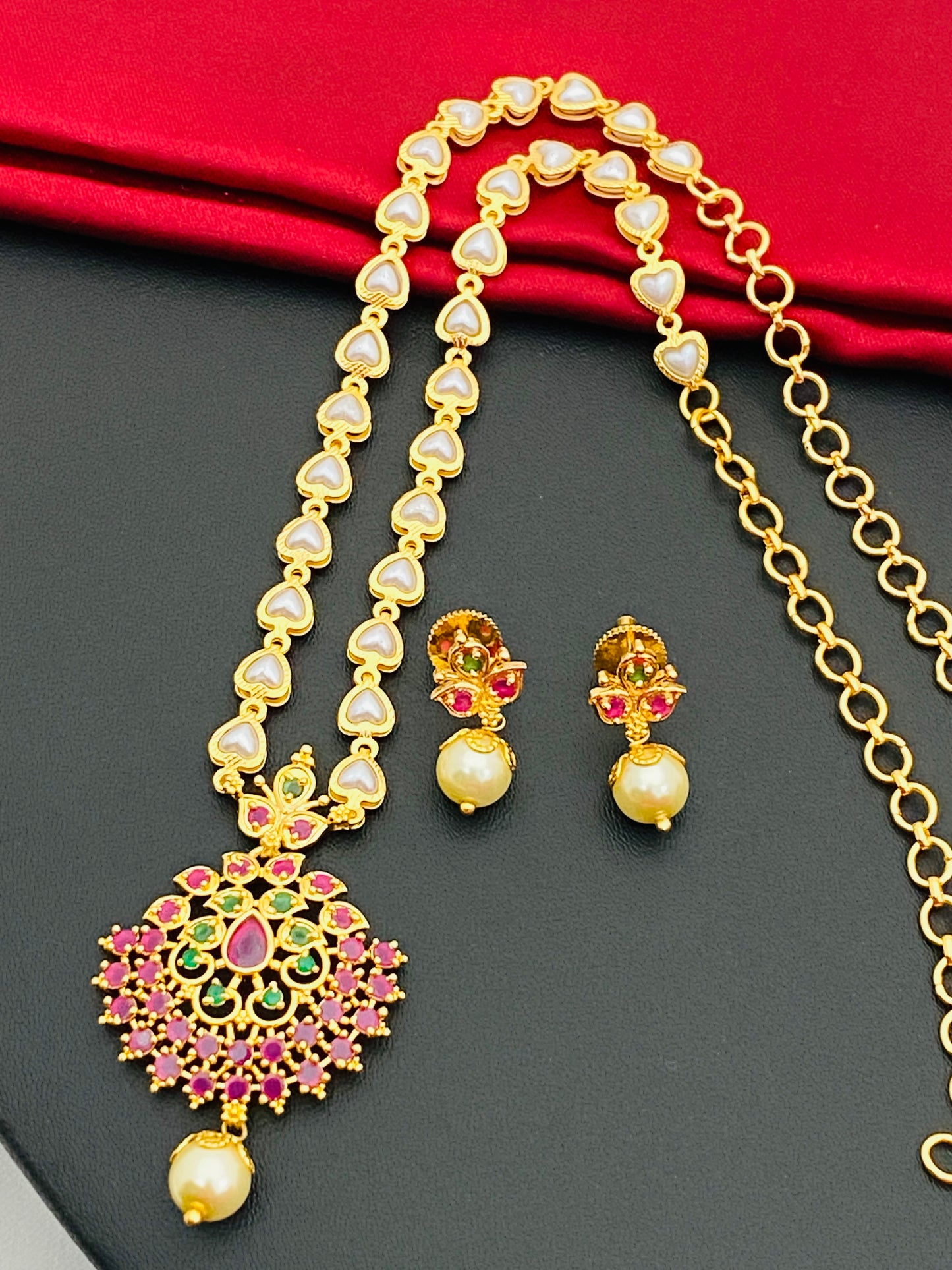 Matte Finish Necklace With Earrings Jewelry Sets In USA