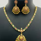 Elegant Gold Plated Multi Color Stoned Necklace With Earrings Sets