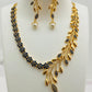 Stunning Blue Color Gold Plated AD Stoned Necklace Near Me