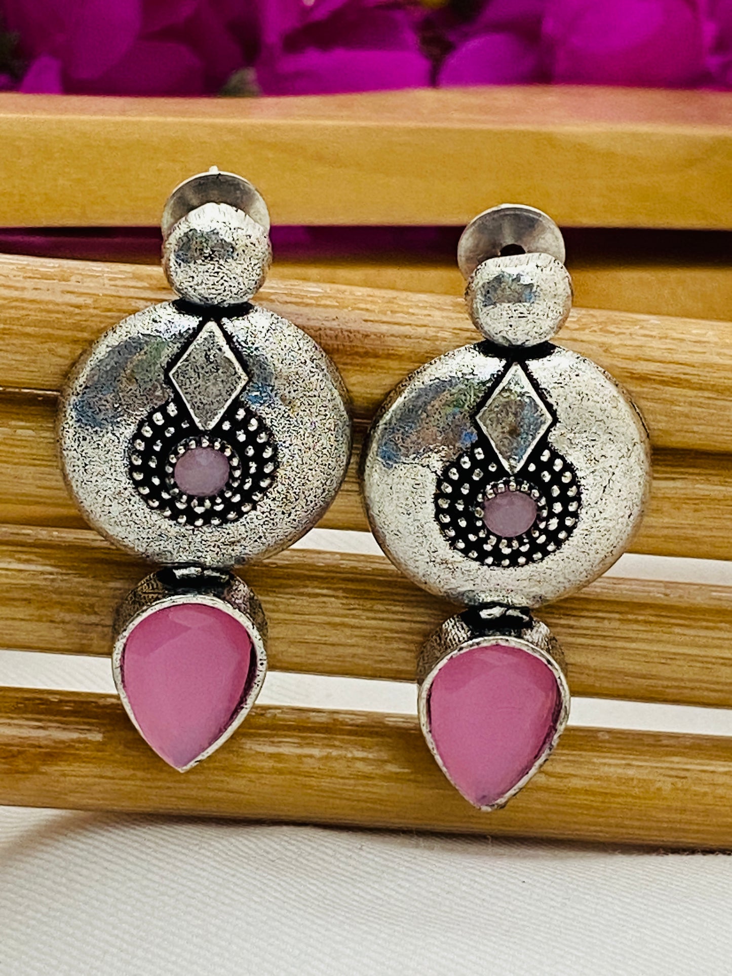 Designer German Silver Plated Designer Dangle Earrings in Peoria