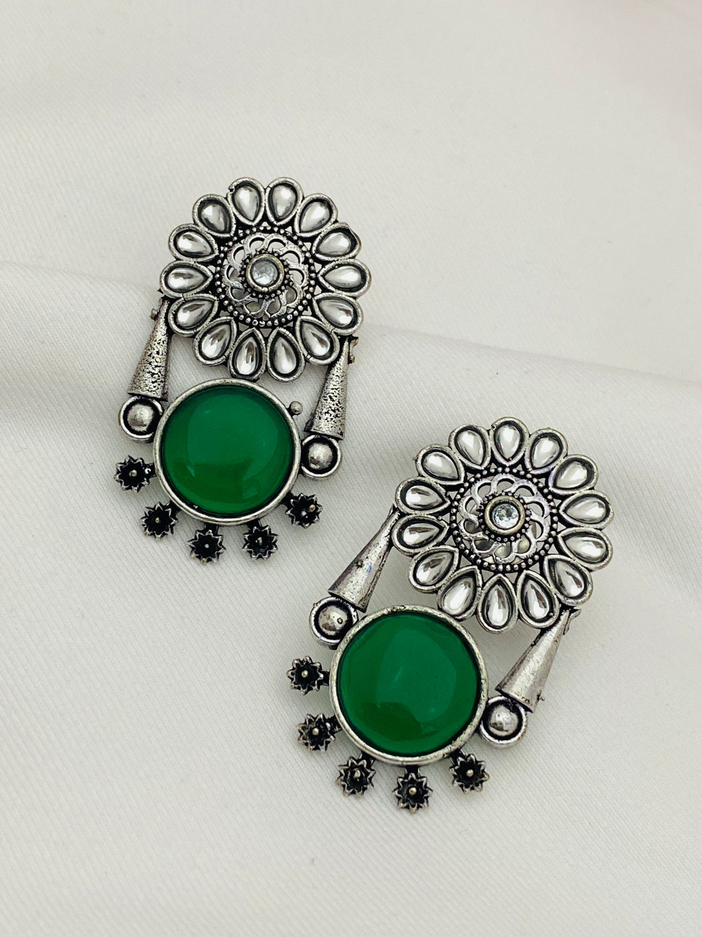 Silver - Toned Oxidized Earrings In USA