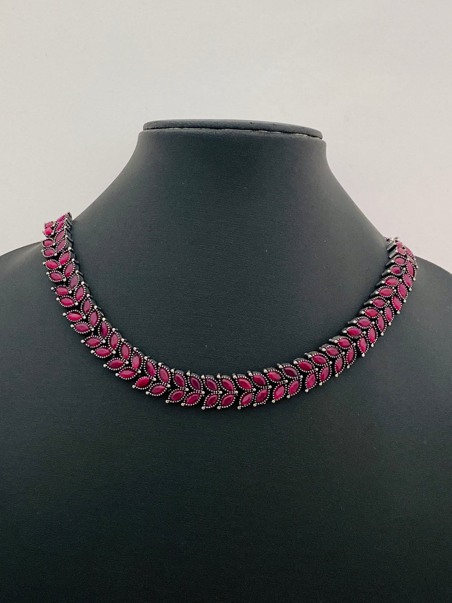 Silver Oxidized Necklace Set With Jhumka Earrings in USA