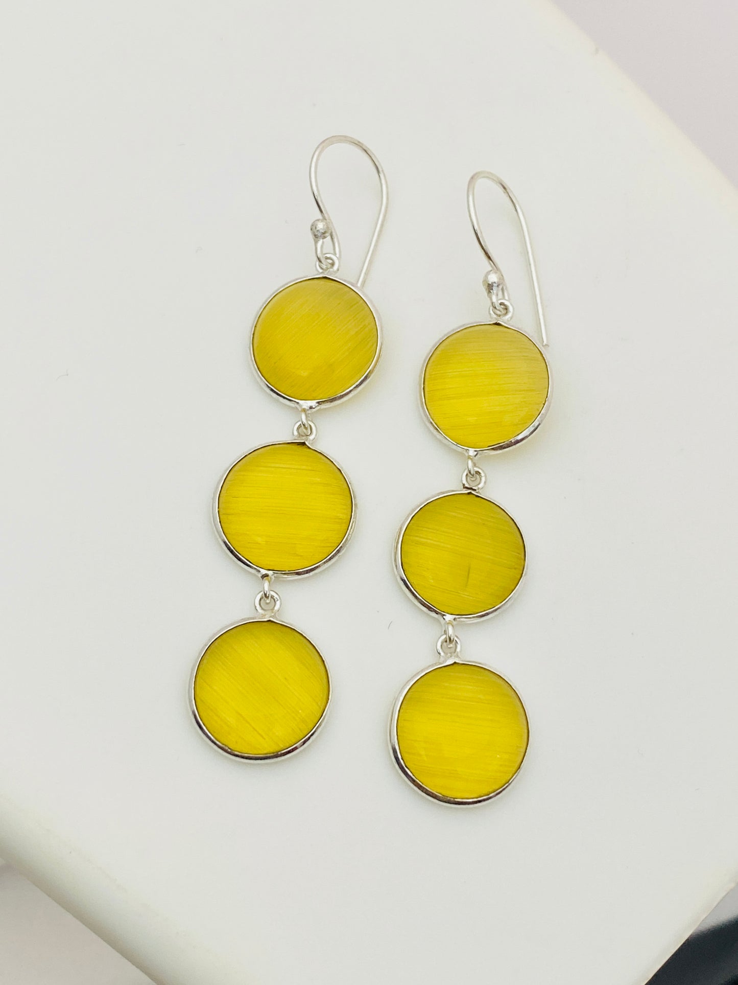 Premium Yellow Color Vintage Style Chandeliers Designer Oxidized Hook Earrings