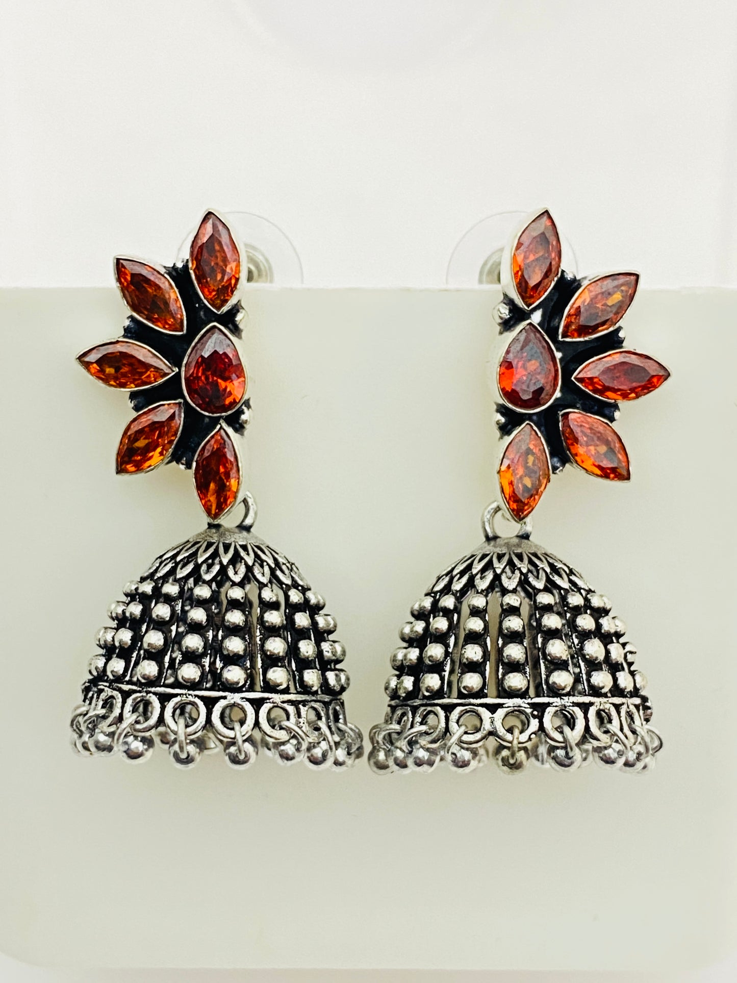 Jhumka Earrings With Floral Design And Beads For Women in Sierra Vista