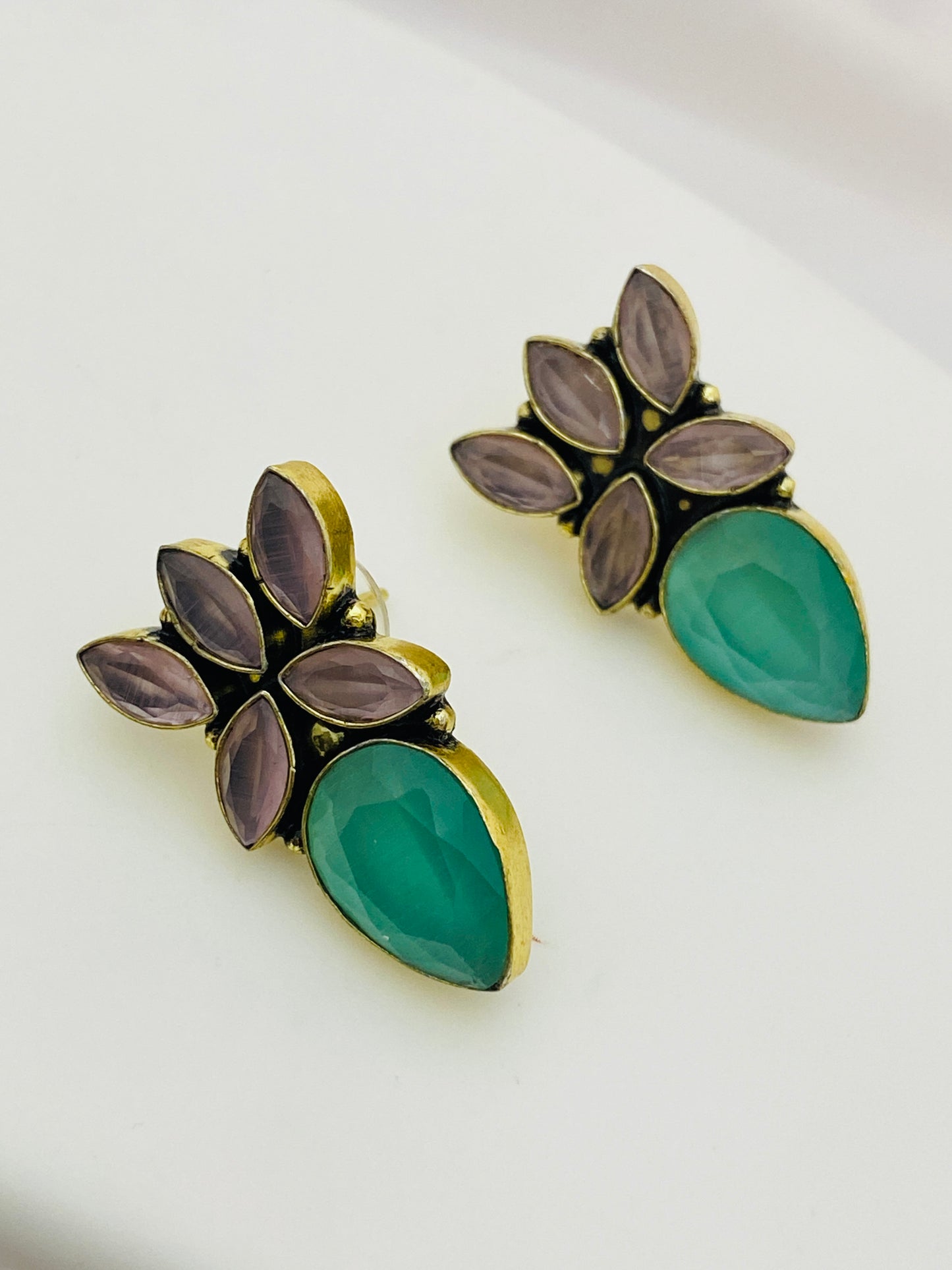 Sterling Silver Earrings with Onyx and Pearl in Buckeye