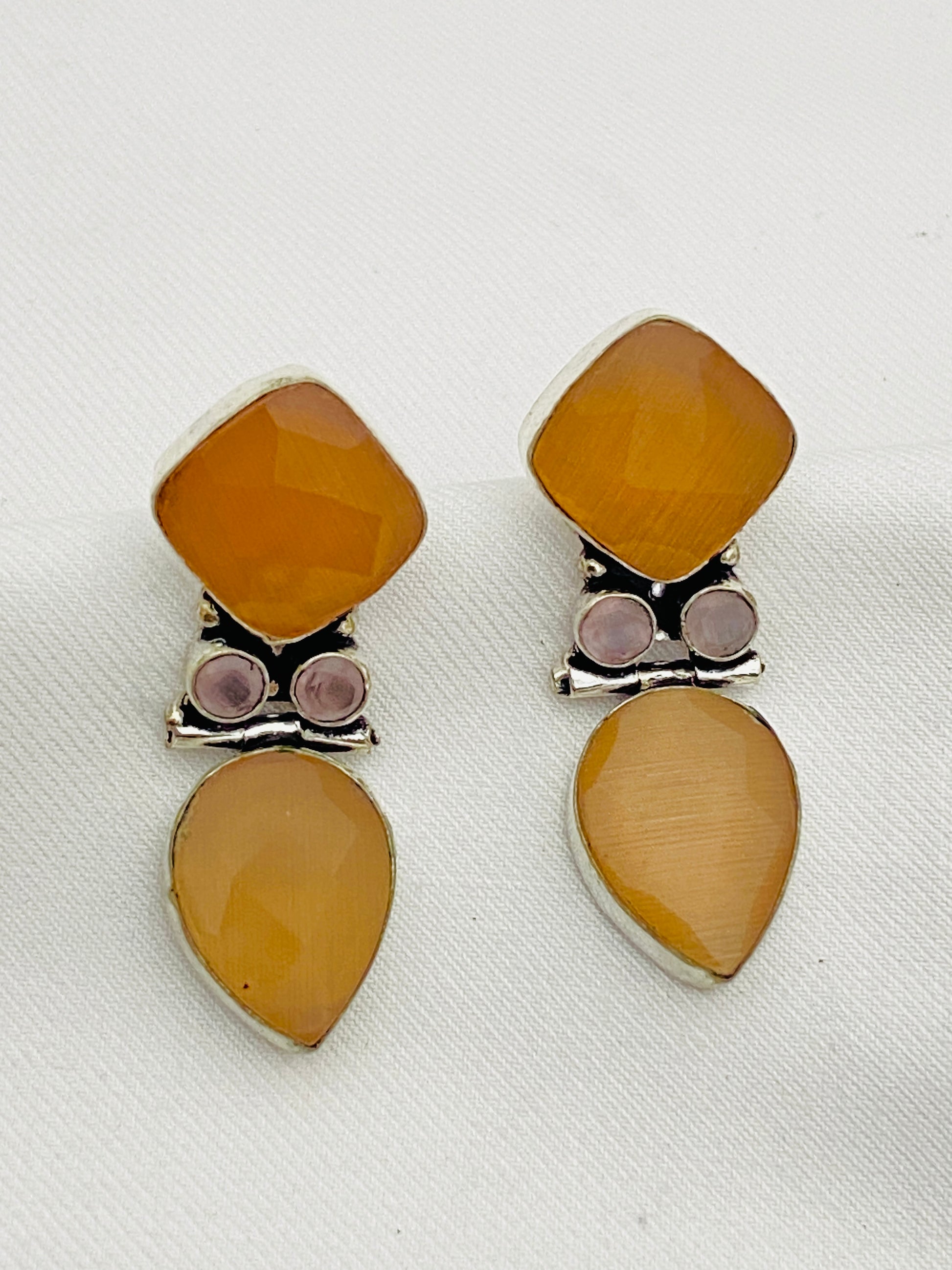 Yellow Color Oxidized Earrings For Women Near Me