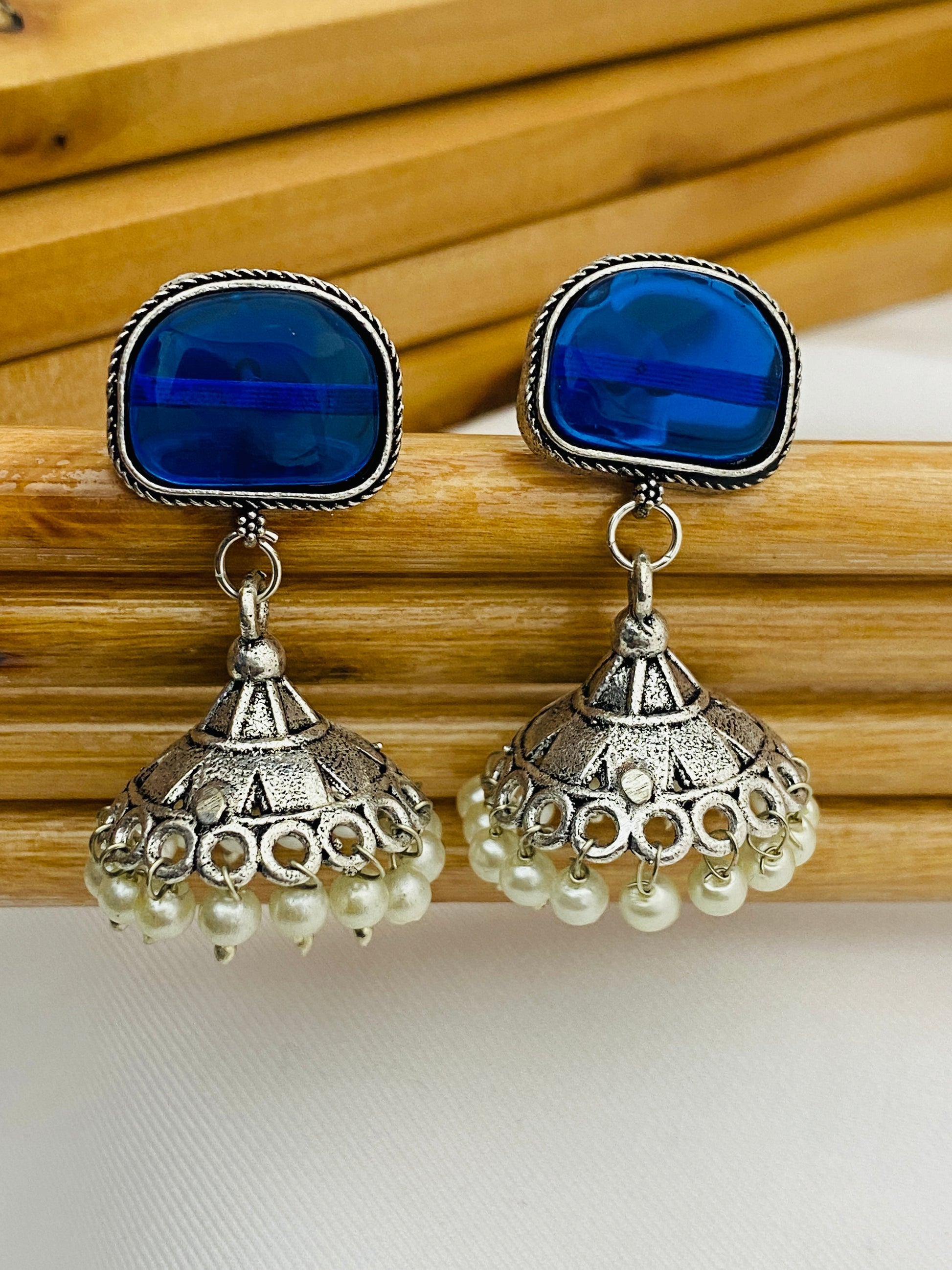 Blue Small Jhumka Earrings For Women Near Me