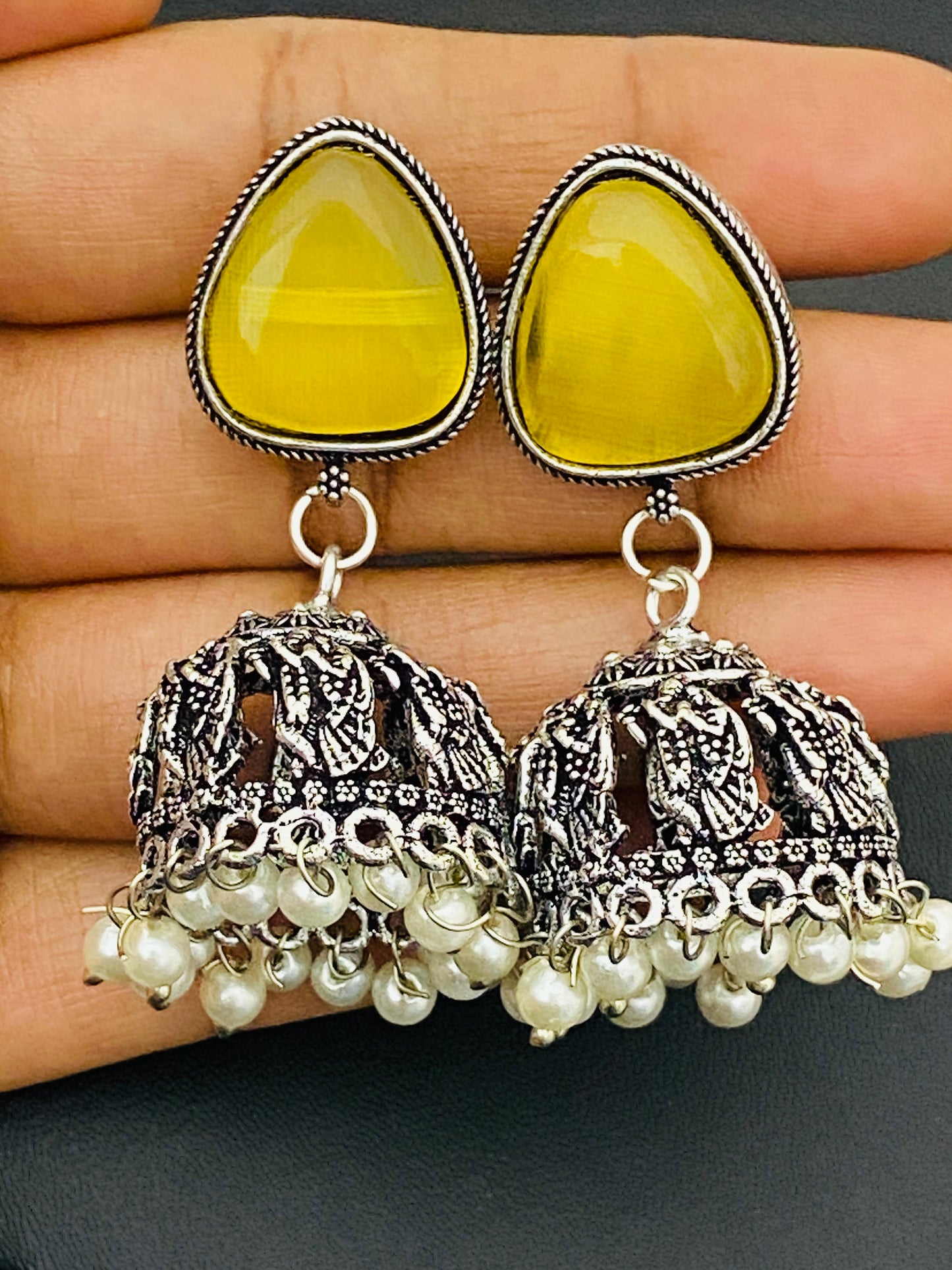 Yellow Stone Jhumka