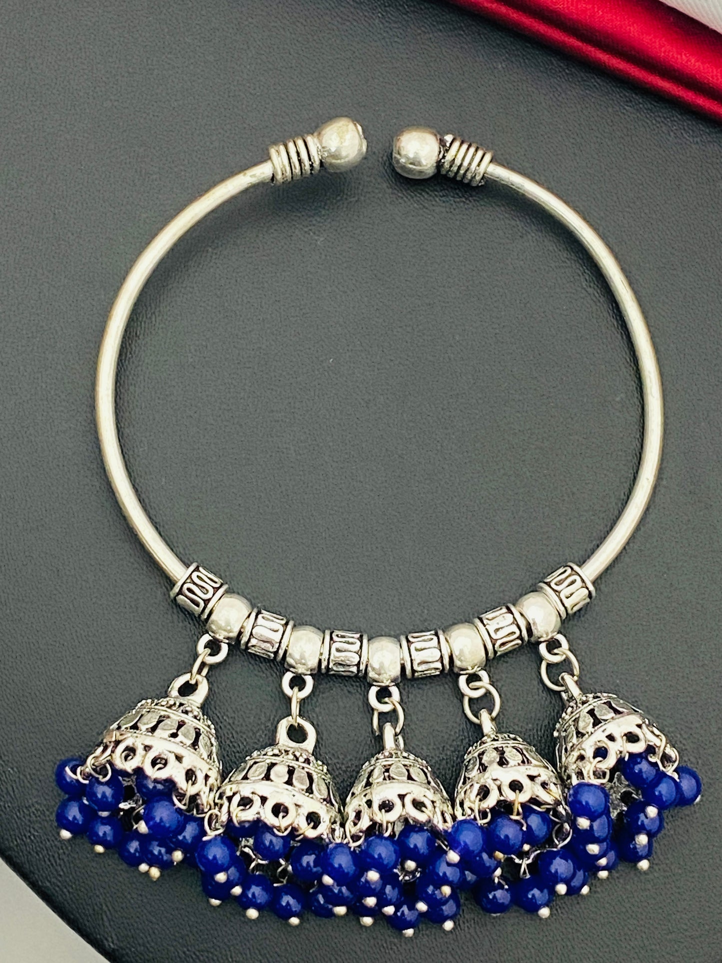 Gorgeous Bracelet With Navy Blue Hangings