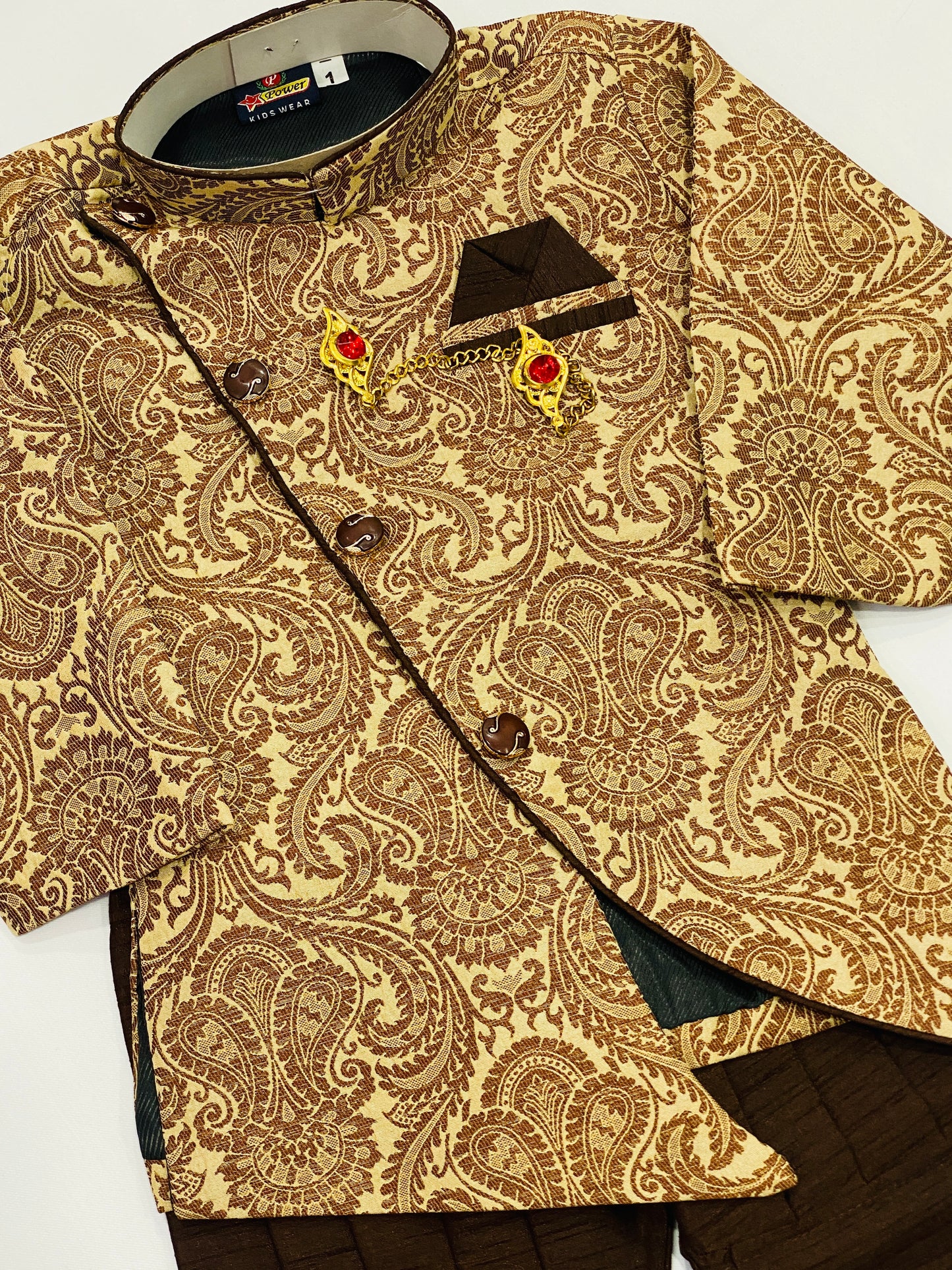 Brown Color Kids Kurta in Holbrook