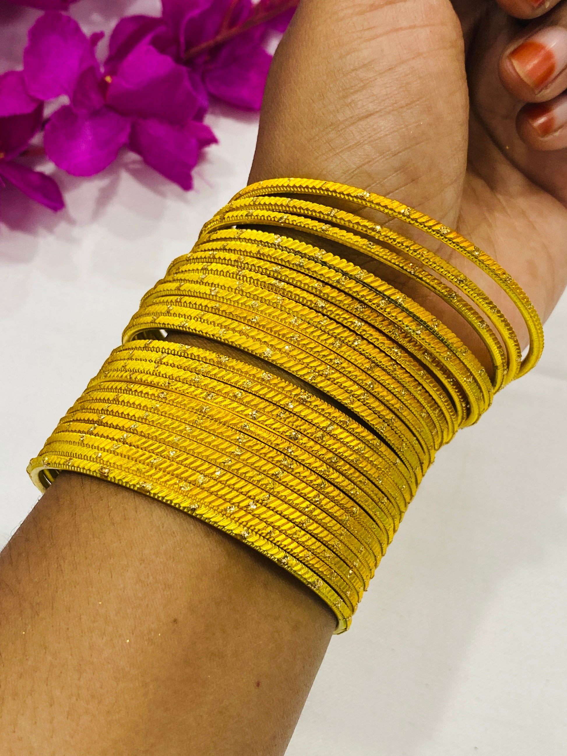 Yellow Color Plain Metal Bangles In USA