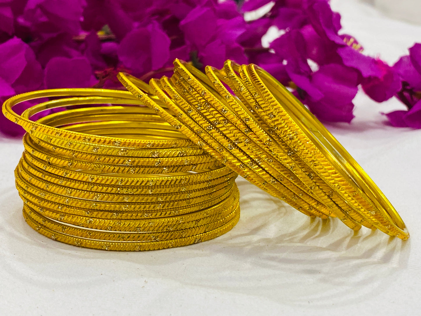 Yellow Color Plain Metal Bangles