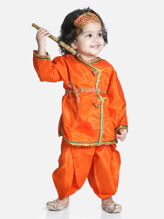 Orange Little Kanhaiya Suit Dress Set