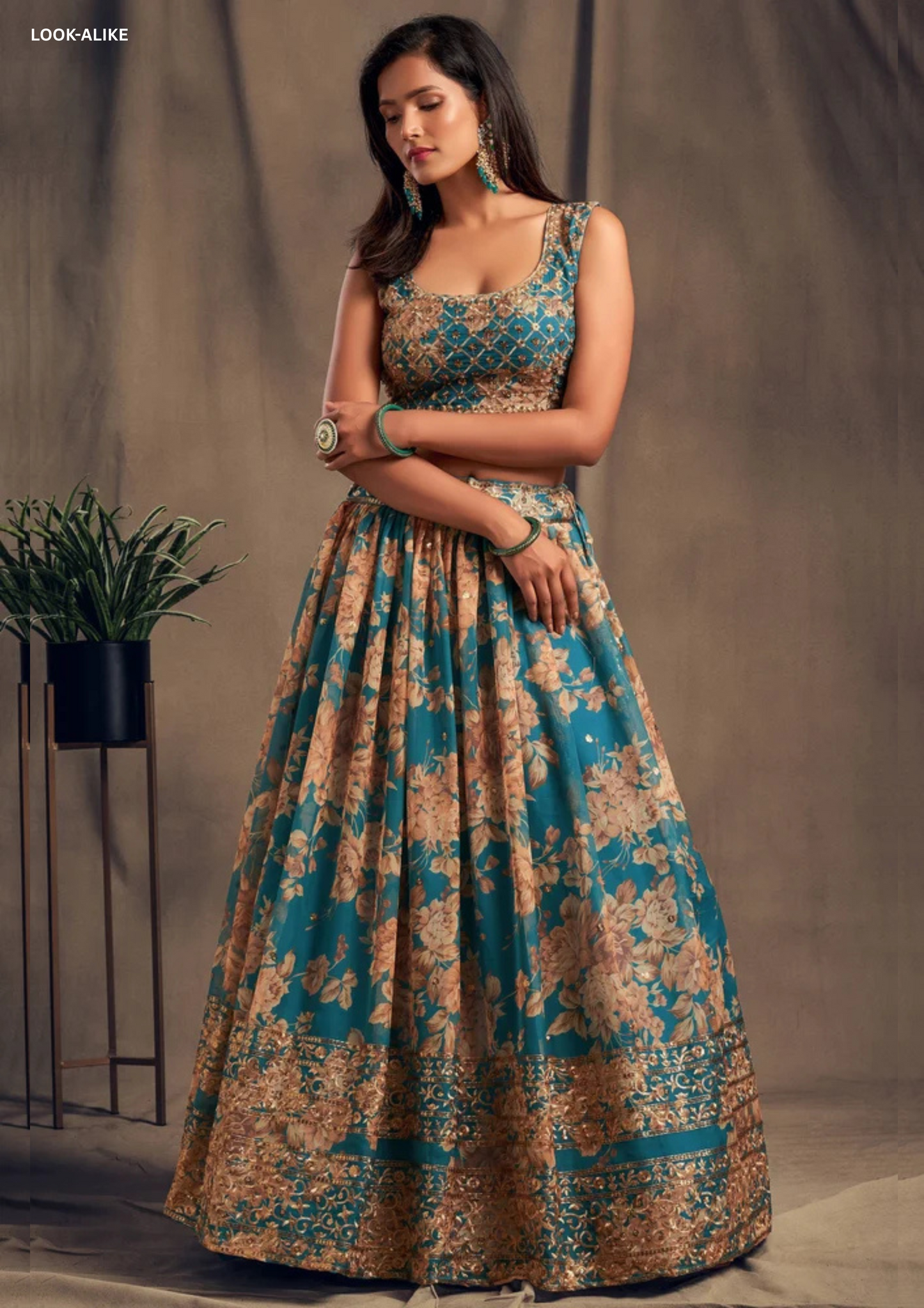 Teal Blue Color Sequins Embroidered Lehenga In Surprise