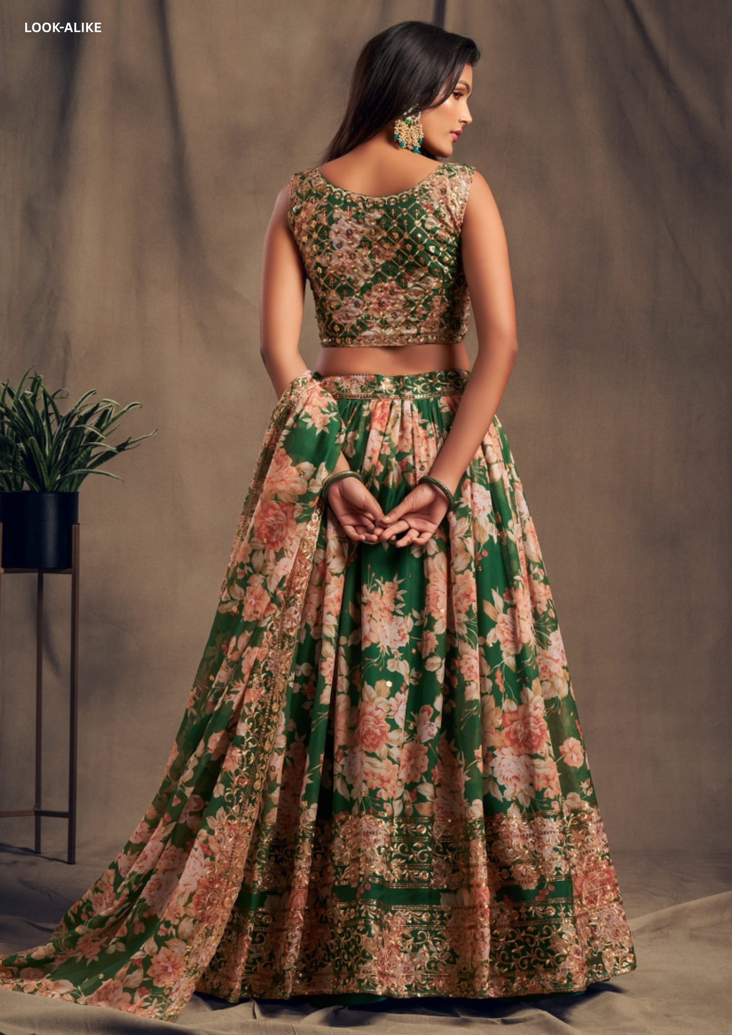 Alluring Green Color Golden Zari And Sequins Work Lehenga In USA
